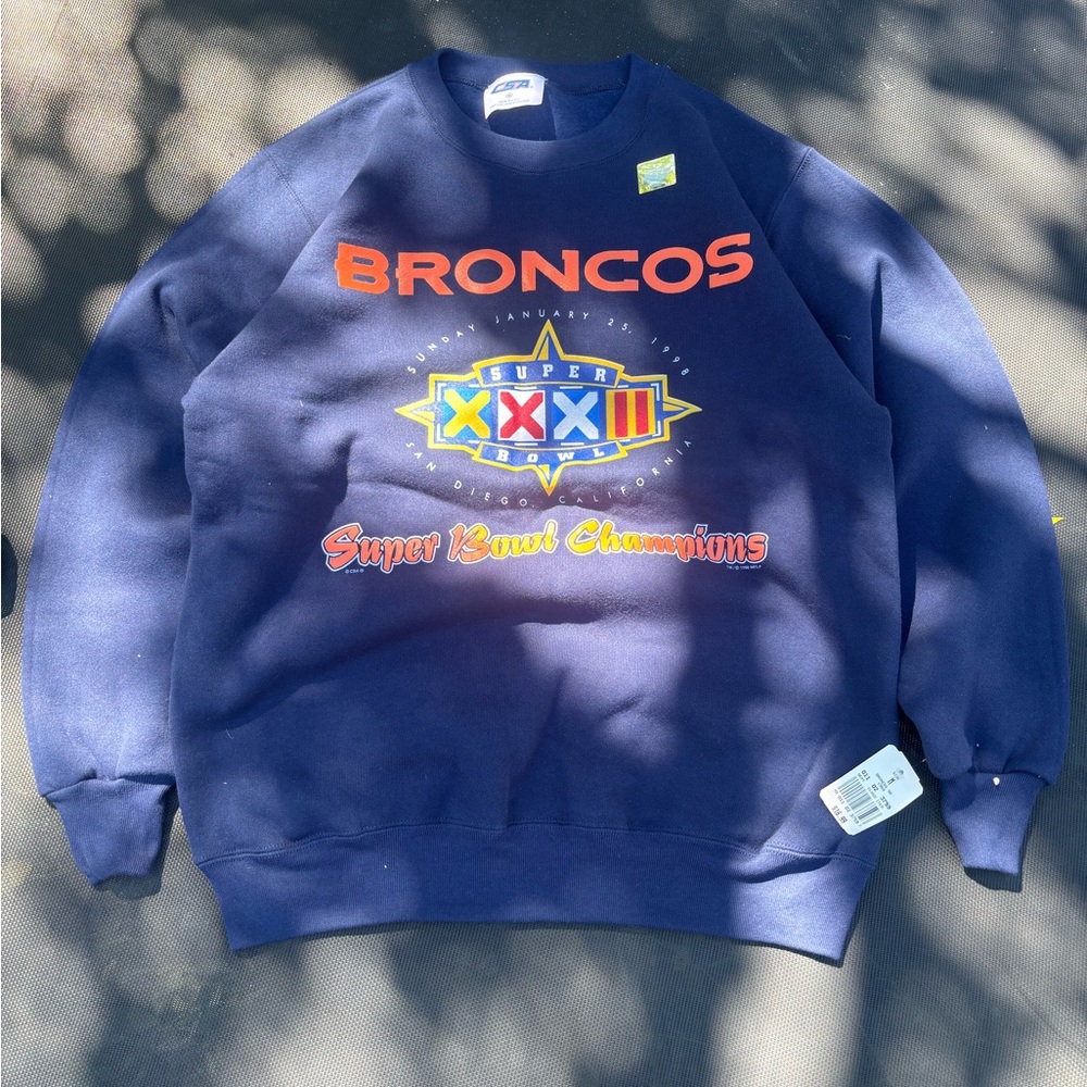 Vintage deadstock CSA Broncos Super Bowl Champions Navy Sweater size Mens M